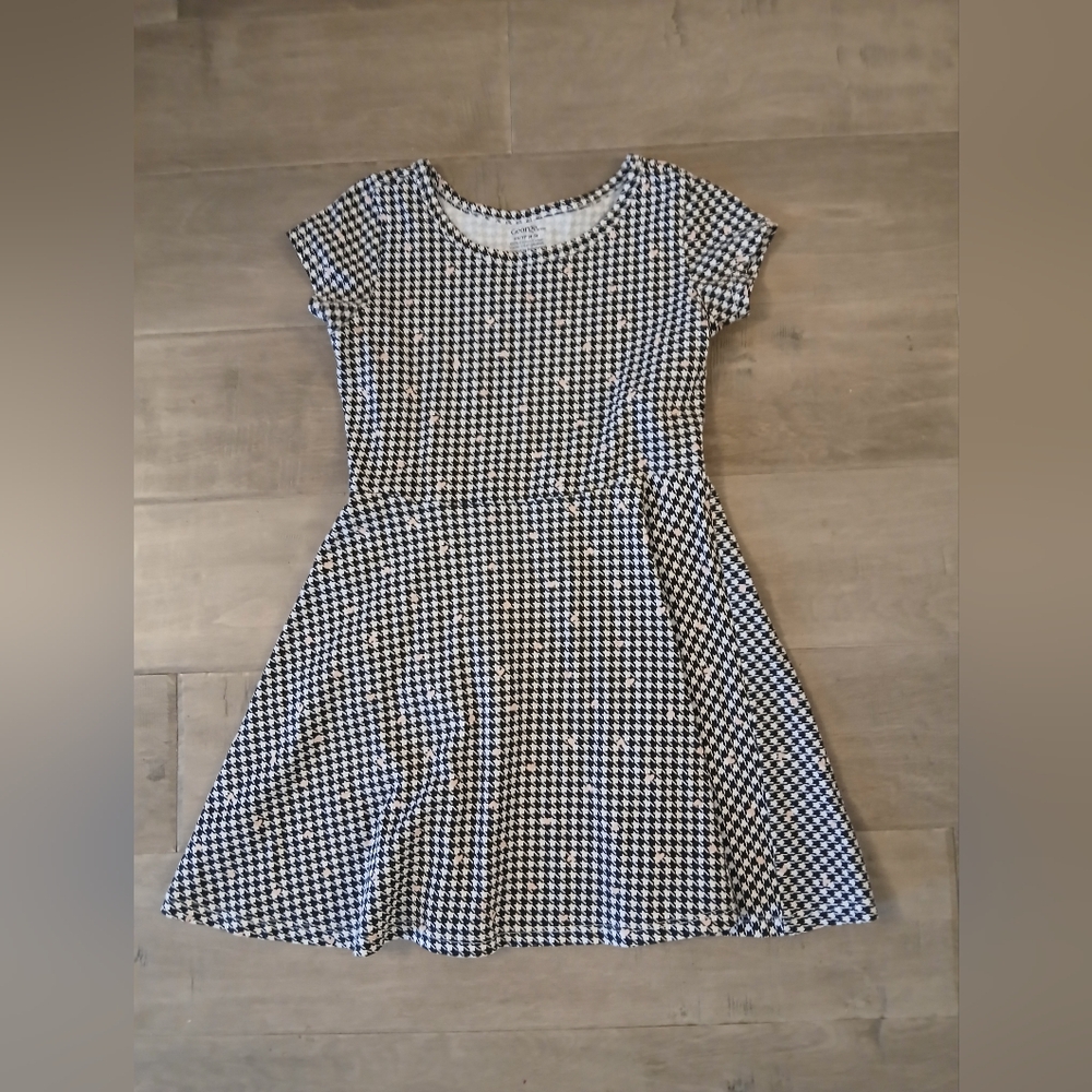 💥💥George Kids Dress in Black and White Houndstooth